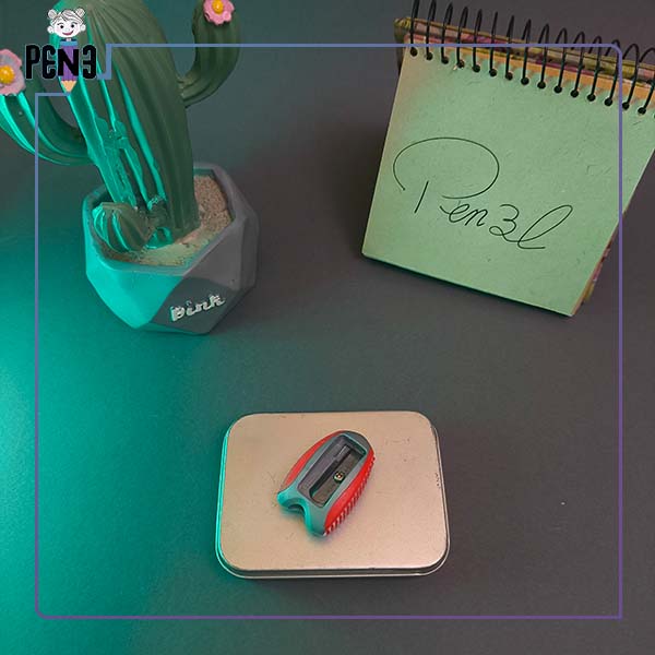 تراش نقره ای قرمز مداد تراش گریپ دار کنکو