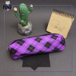 جامدادی چارخونه بنفش و مشکی