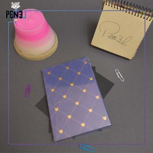 دفترچه آبی طرح قلبی