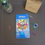 مدادرنگی 12 رنگ پالمو جعبه فلزی