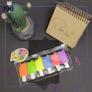 پک ۶ عددی هایلایتر طرح بستنی چوبی