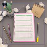 دفتر 100 برگ صورتی جدول هفتگی