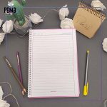 دفتر 100 برگ صورتی خط دار