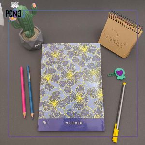 دفتر 80 برگ آبی گل