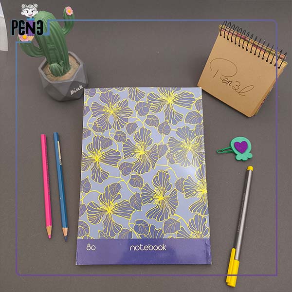دفتر 80 برگ آبی گل دفتر 80 برگ آبی گل