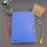 دفتر سیمی ۲۰۰ برگ جلد طلقی آبی