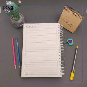 دفتر خط دار آبی ساده