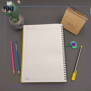 دفتر زرد ساده خط دار