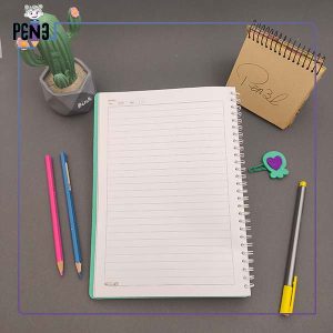 دفتر سبز فیروزه ای سپند خط دار