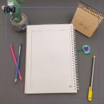 دفتر سه رنگ خط دار