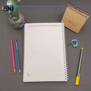 دفتر گل و پروانه خط دار