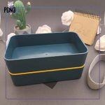 ظرف غذا دو قسمته سبز و زرد