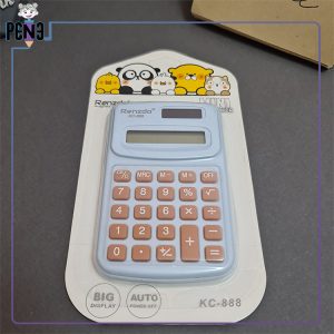 ماشین حساب ساده رنگی پاستلی آبی