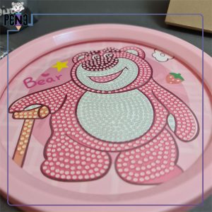 نقاشی الماسی دایره لاتسو صورتی