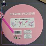 نقاشی الماسی قابدار دایره ملودی صورتی