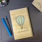 دفتر اروپایی چوبی ایمان طرح بالن آبی