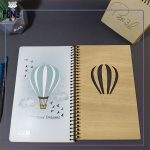 دفتر اروپایی چوبی ایمان طرح بالن آبی