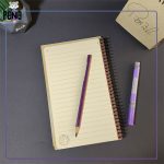 دفتر اروپایی چوبی ایمان طرح ماه بنفش