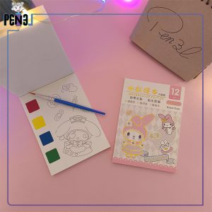 دفترچه آبرنگی مای ملودی صورتی 12 طرح