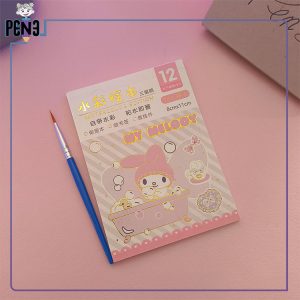 دفترچه آبرنگی مای ملودی صورتی 12 طرح