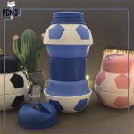 قمقمه تاشو توپ فوتبال رنگی آبی