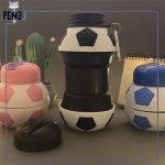 قمقمه تاشو توپ فوتبال رنگی مشکی