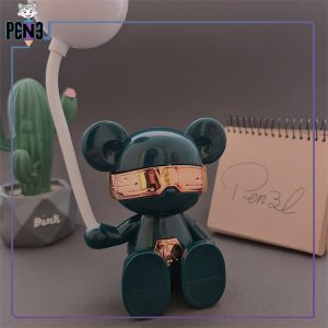 چراغ مطالعه خرسی نشسته سبز