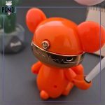 دکمه روشن و خاموش و تغییر حالت چراغ مطالعه خرسی نارنجی