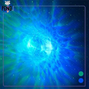 نور سبز و آبی چراغ خواب کهکشانی خرگوش فضانورد کیوت