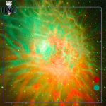 نور سبز و قرمز چراغ خواب کهکشانی خرگوش فضانورد کیوت