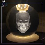 گوی شیشه ای اسکلت در تاریکی 8 سانتی متری