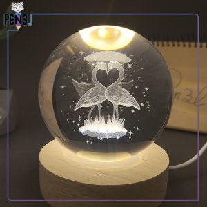 گوی کریستالی دو پرنده عاشق