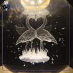 گوی شیشه ای عاشقانه دو لک لک