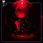 گوی کریستالی نردبان و ماه و فضانورد قرمز تاریک