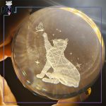 گوی کریستالی گربه و پروانه