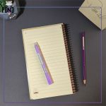 دفتر اروپایی چوبی ایمان طرح چتر بنفش