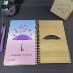 دفتر اروپایی چوبی ایمان طرح چتر بنفش