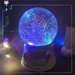 گوی موزیکال پمپی عاشقانه برفی بنفش بوسه