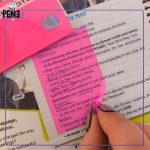 استیک نوت شفاف مستطیلی صورتی