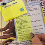 استیک نوت شفاف مستطیلی زرد فسفری