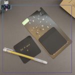 استیکی نوت مربعی مشکی خودکار دار نئونی طلایی