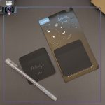 استیکی نوت مربعی مشکی خودکار دار نئونی نقره ای