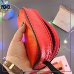 جامدادی چرمی دوزیپ رنگی قرمز