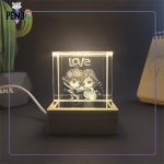 گوی کریستالی مکعب عاشقانه رقص لاو Love هدیه ولنتاین