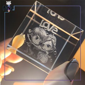 گوی کریستالی مکعب عاشقانه رقص لاو Love هدیه ولنتاین