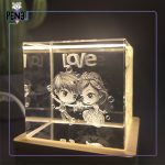 گوی کریستالی مکعب عاشقانه رقص لاو Love هدیه ولنتاین