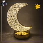 چراغ خواب ماه کریستالی دکمه لمسی سه حالت نور نور آفتابی زرد