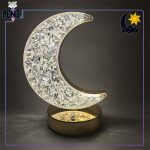 چراغ خواب ماه کریستالی دکمه لمسی سه حالت نور نچرال
