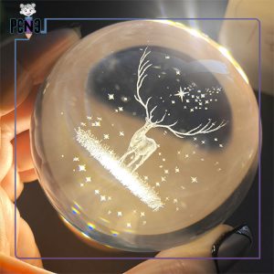 گوی کریستالی شیشه ای طرح گوزن