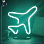 استند نئون فلکسی آبی فیروزه ای طرح هواپیما